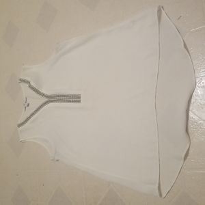 Dressy, sparkly white tank top